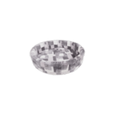 .Mandje pluche patchwork grijs