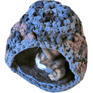 Katten iglootje bruin/grijs maat S