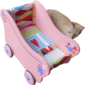 Houten vintage wandelwagentje