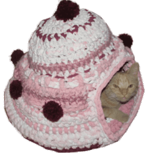 Katten-iglo taartje maat L