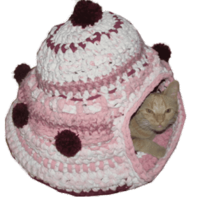 Katten-iglo taartje maat L