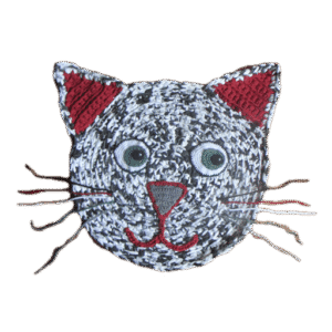 Kattenmatje zwart-wit/rood XL