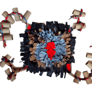 Snuffelmat  spijker-/ribstof blauw/beige/grijs M