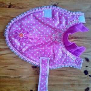 Dekje roze met sierkant (S)