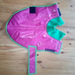 Dekje glansroze+groen (S)