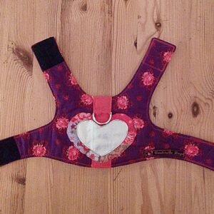 Tuigje S - paars + roze rozen + zilveren hart