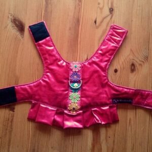 Tuigje S - roze glans+roesjes+bloemenrand