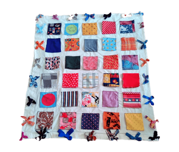 .Kleed ecru XXL flapjes/zakjes en strikjes 5x6