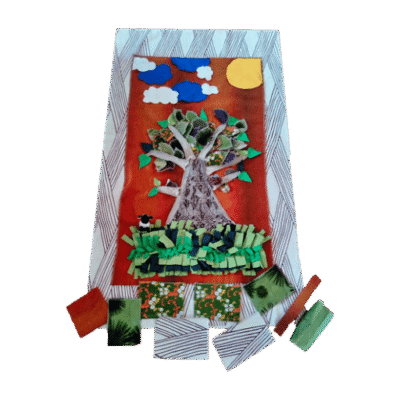 ..Schilderij-snuffelkleed berkenboom B