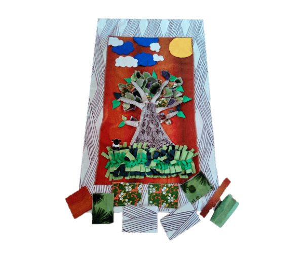 ..Schilderij-snuffelkleed berkenboom B