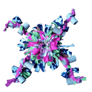 Snuffelmat roze-lichtgroen-wit/zwart met vlechtstrengen