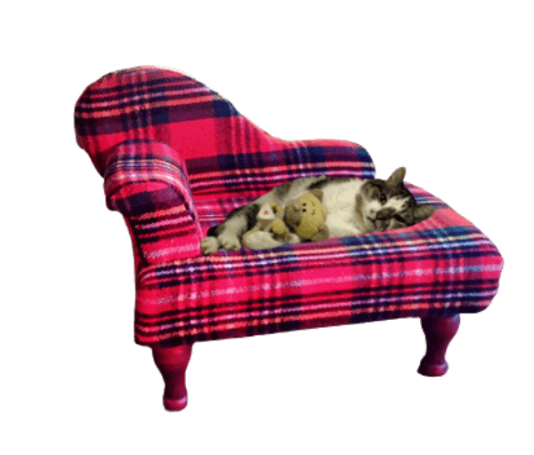 .Chaise longue bank geruite plaidstof - Afbeelding 8