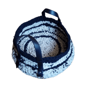 Mand gehaakt ecru-zwart met hengsels