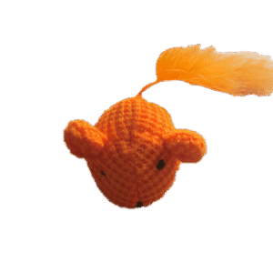 Muisje oranje gebreid