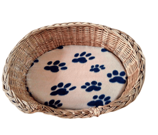 Mand riet 75 cm met kussen (pootafdrukjes) - Afbeelding 6