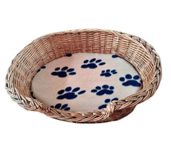 Mand riet 75 cm met kussen (pootafdrukjes) - Afbeelding 2