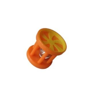 Speeltje oranje/geel met belletje