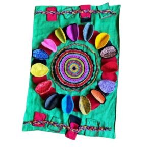 .Kleed bloem groen met cirkels