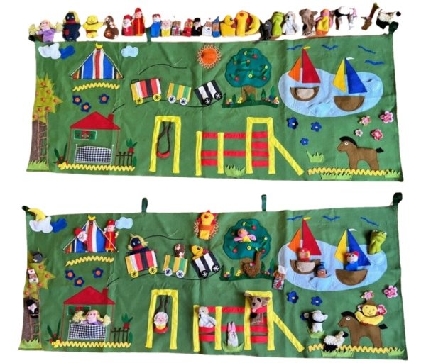 Wandkleed uitgebreid met 25 speelpoppetjes