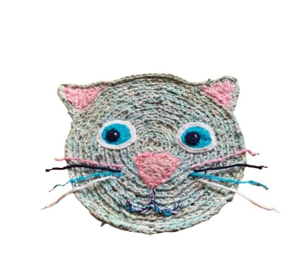 Kattenmatje roze/aqua M GERESERVEERD - Afbeelding 2