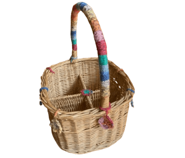 Rieten retro flessenmand met haakwerkjes - Afbeelding 4
