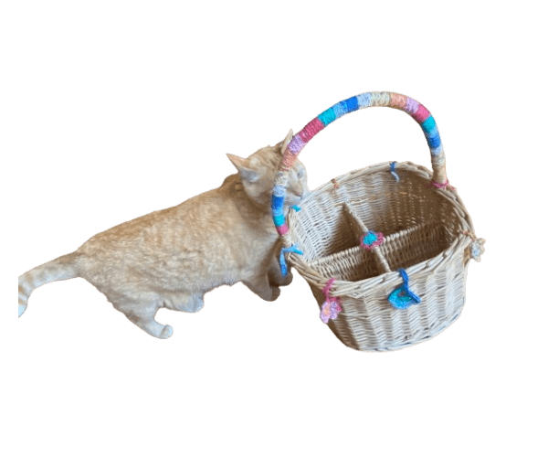 Rieten retro flessenmand met haakwerkjes - Afbeelding 5