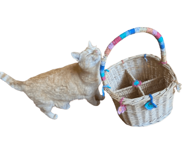 Rieten retro flessenmand met haakwerkjes - Afbeelding 3