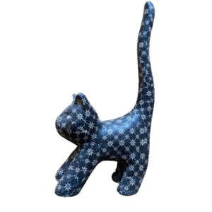 Gebloemde kat papier maché