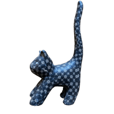 Gebloemde kat papier maché