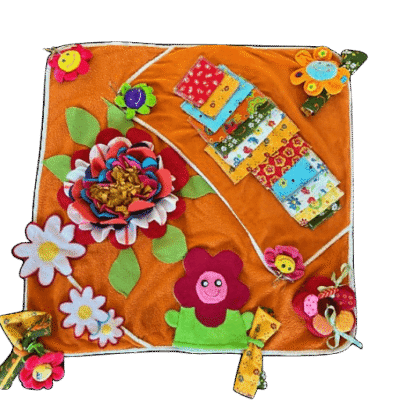 .Snuffelkleed vrolijk gekleurde bloemen