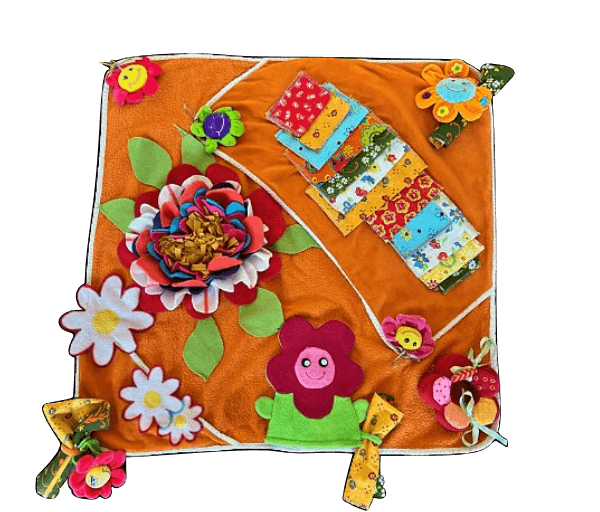 .Snuffelkleed vrolijk gekleurde bloemen