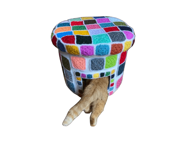 Kattenhutje wit gekleurd XL - Afbeelding 4