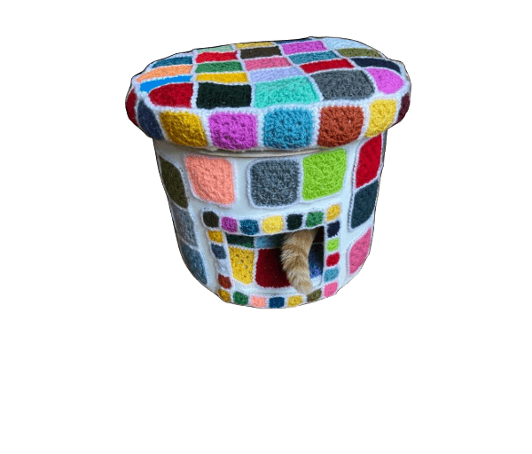 Kattenhutje wit gekleurd XL - Afbeelding 8