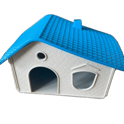 Hamster huisje wit/blauw