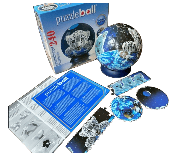 Puzzelbal 3D witte tijgers (270 stukjes) - Afbeelding 2