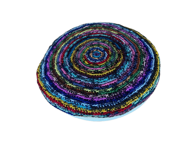Ronde muurplank/wandligbed met fleurig kussen - Afbeelding 2