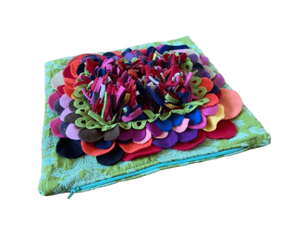 Snuffelmatkussen groen met gekleurde bloem - Afbeelding 3