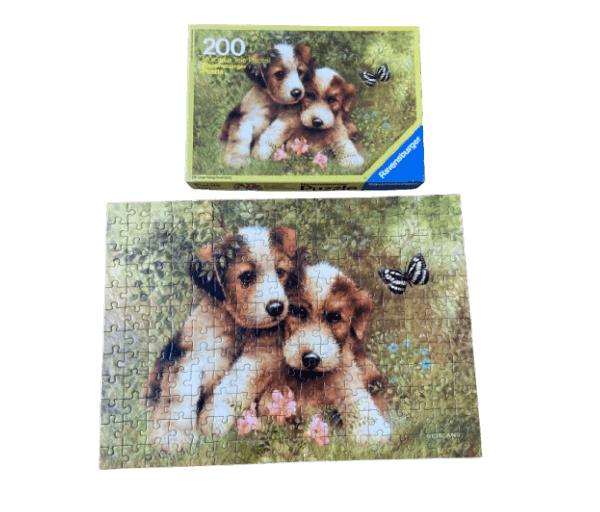 Puzzel 'twee kleine zwervers' met vlindertje