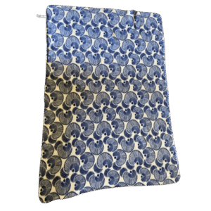 Kleed/plaid fleece blauw/wit met patronen
