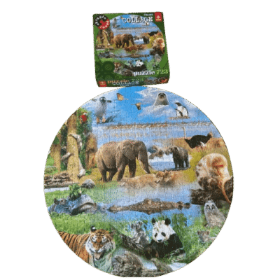 Puzzel rond Fauna collage (723 stukjes)