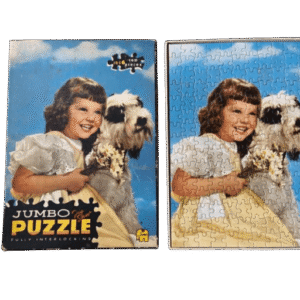 Puzzel vintage meisje met hond (160 stukjes)