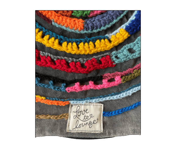 .Kleedje/kussenhoes grijs fluweel met gekleurde cirkels - Afbeelding 5