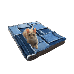 Kussen lapjes stoer spijkerstof