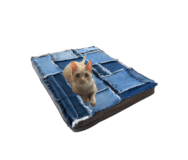 Kussen lapjes stoer spijkerstof