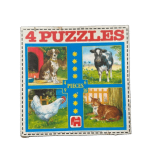 Puzzel vintage 4in1 boerderijdieren (4-16 stukjes)