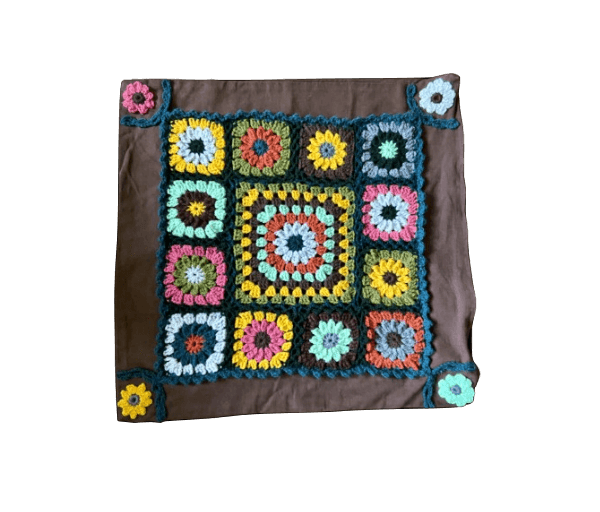 .Kleedje/kussenhoes bruin bloemen herfsttinten - Afbeelding 3