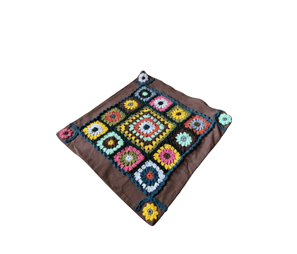 .Kleedje/kussenhoes bruin bloemen herfsttinten