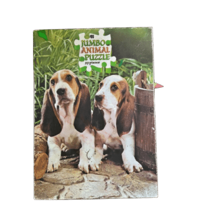 Puzzel vintage 2 Basset pups (35 stukjes)
